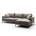 Canapé d’angle droit 4 places gris en polyester 270 x 160 x 85 cm