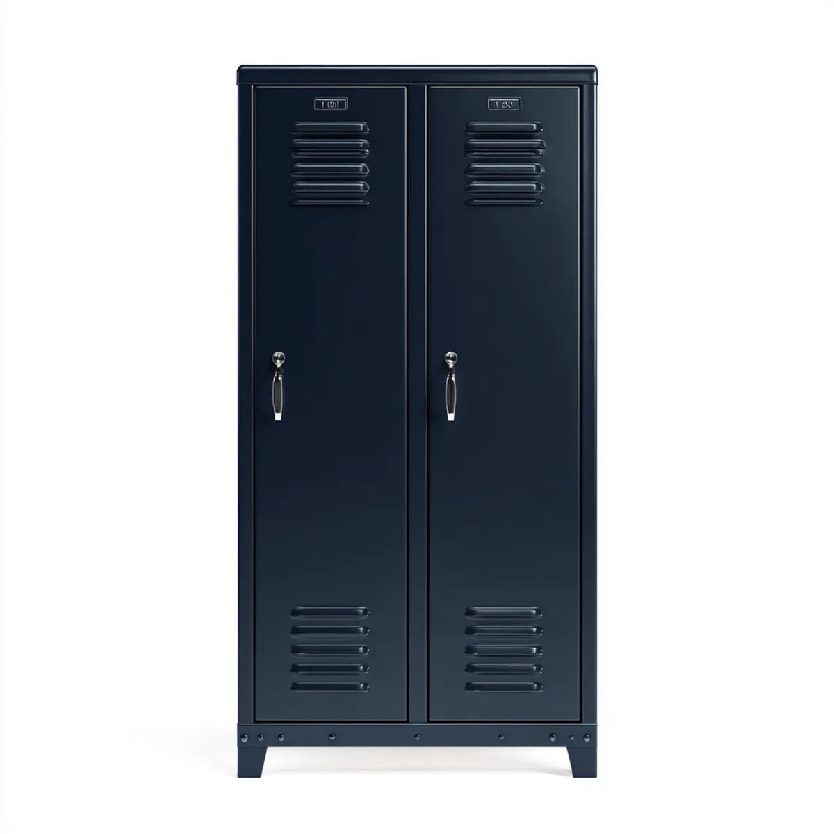 Armoire de rangement vestiaire 2 portes bleu marine en acier rectangulaire 80 x 40 x 180 cm