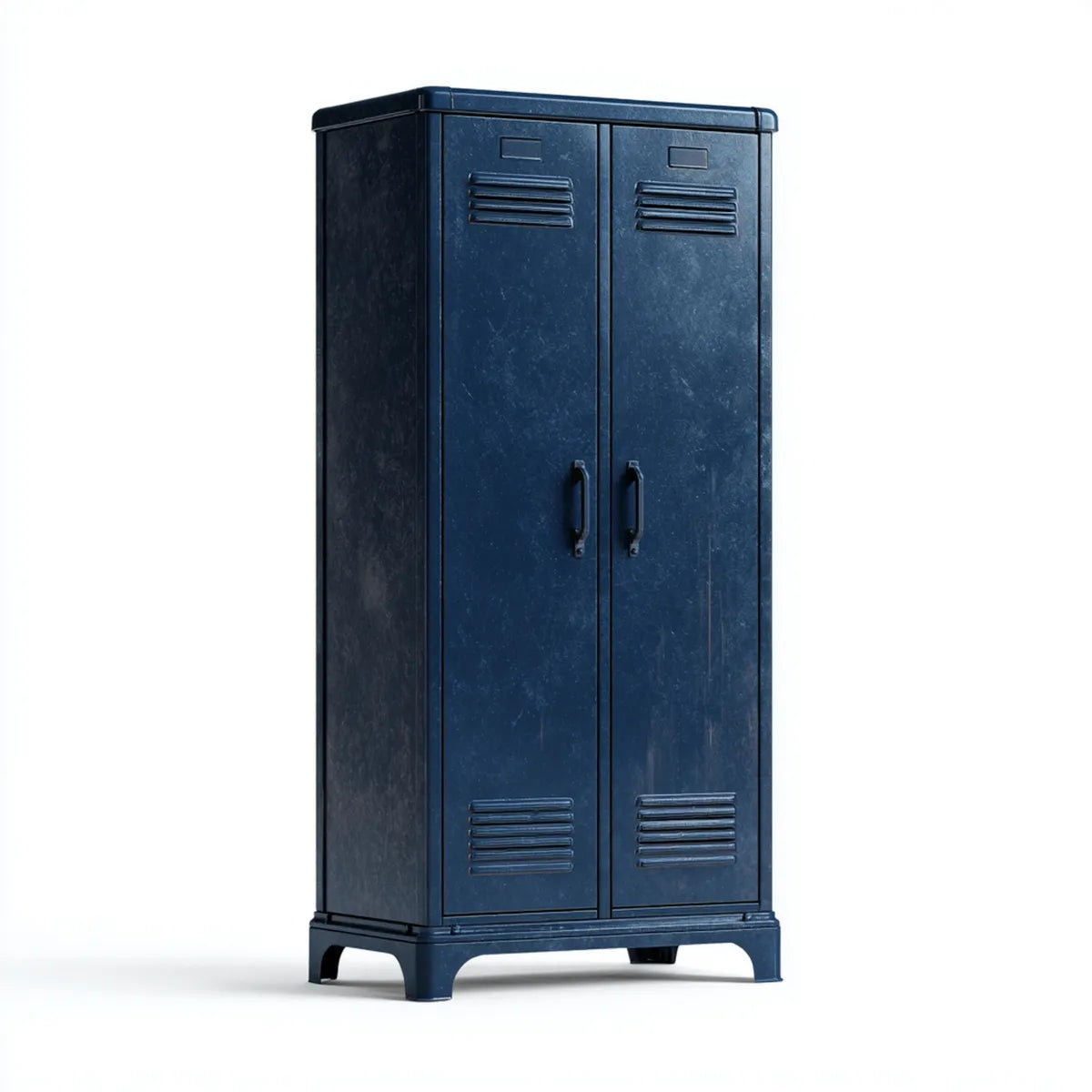 Armoire de rangement vestiaire 2 portes bleu nuit 90 x 45 x 180 cm en acier rectangulaire