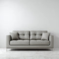 Canapé droit 3 places gris en cuir synthétique PU rectangulaire 220 x 92 x 85 cm