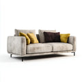 Canapé droit 3 places gris clair en polyester 220 x 95 x 85 cm avec pieds en acier noir