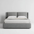 Lit double capitonné gris 160 x 200 cm en polyester forme rectangulaire