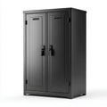 Armoire de rangement 2 portes noir en acier avec serrure 80 x 40 x 120 cm rectangulaire